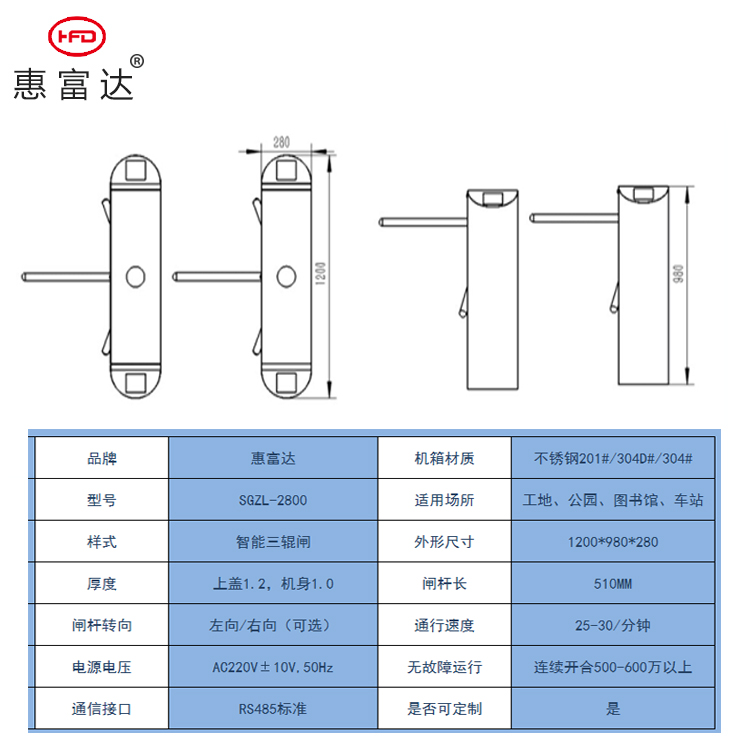 三輥閘參數(shù)